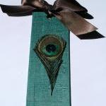 Handmade Wedding Bookmarker Favors - Peacock Theme..