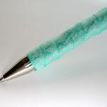 Ostrich Feather Pen & Stand - Aqua..