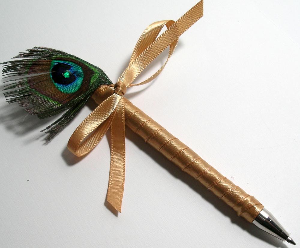 Peacock Wedding Guestbook Pen on Luulla